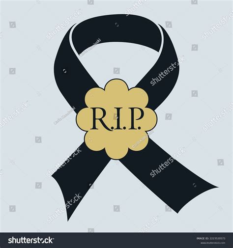 Black Ribbon Symbol Remembrance Mourning People Stock Vector (Royalty