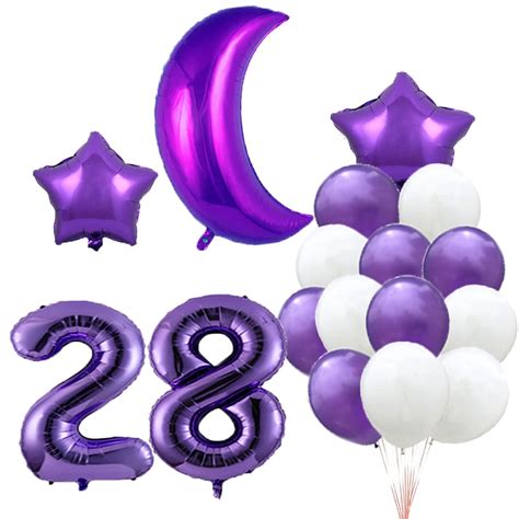 Buy 28th Birthday Balloon 28th Birthday Decorations Purple 28 Balloons