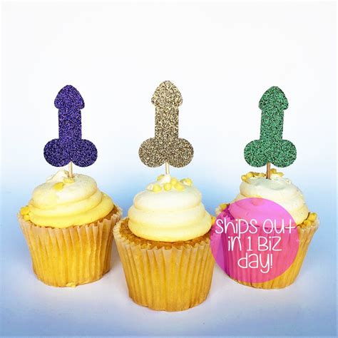 bachelorette party penis cupcake toppers set of 12 2 etsy