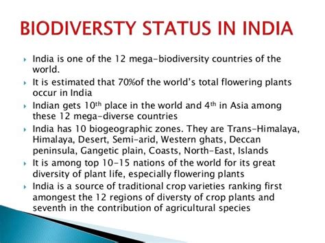 Biodiversity India Status