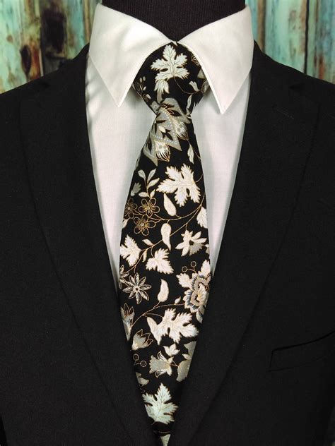 floral tie black floral tie will make a lovey mens tie for black and white wedding skinny tie