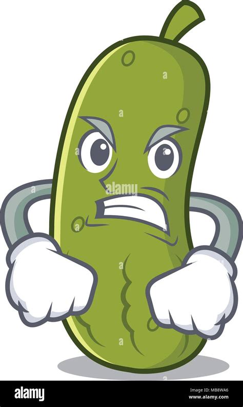 Angry Pickle Mascot Cartoon Style Stock Vector Image And Art Alamy
