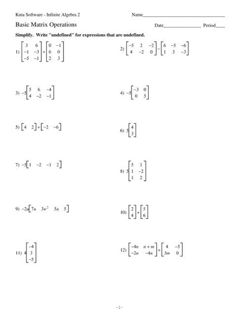 Matrix Multiplication Worksheets Math Monks Worksheets Library