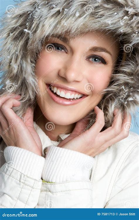 Smiling Winter Woman Stock Image Image Of Smiling Teen 7581713