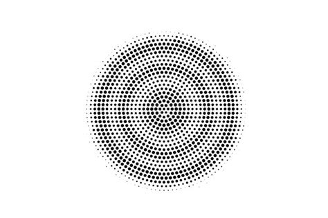 Abstract Circle Dotted Gradient Monochrome Halftone Black And White