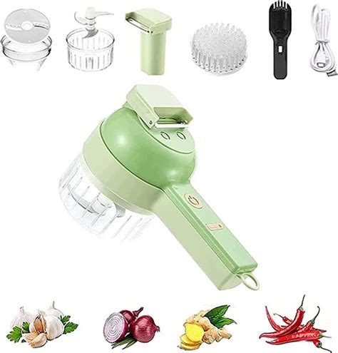 4 In 1 Portable Electric Vegetable Cutter Setelectric Garlic Chopper
