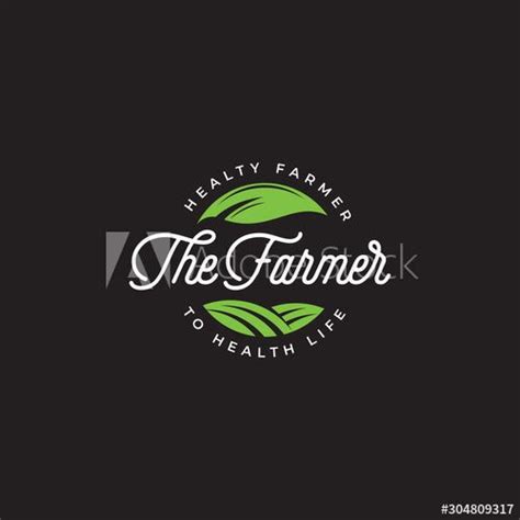 The Farmer Logo Vector Farm Badge Logo Template Green Farmer Logo