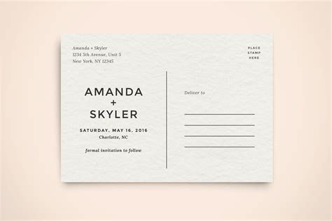 Save The Date Postcard Template By Hitch Paper Co On Creativemarket