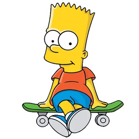 Bart Simpson Sitting On A Skate Sticker Sticker Mania
