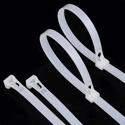 100pcs 8300 Releasable White Plastic Nylon Cable Ties Wire Tie Plastic