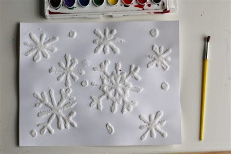 Salt Snowflakes Painting Quick Video Tutorial Toddler At Play
