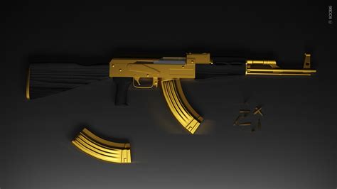 Tassos Roobis Golden Ak 47 Rifle