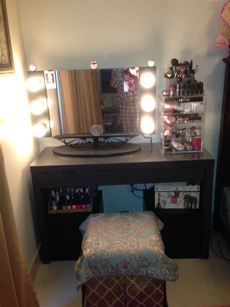Top picks related reviews newsletter. My makeup vanity. Ikea malm painted sparkly black with ...