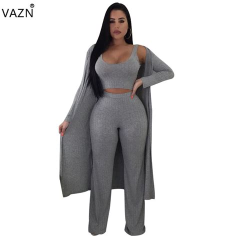 Buy Vazn 2018 Gentlewoman Women 3 Piece Set Casual Full Sleeve X Long Outwear 2