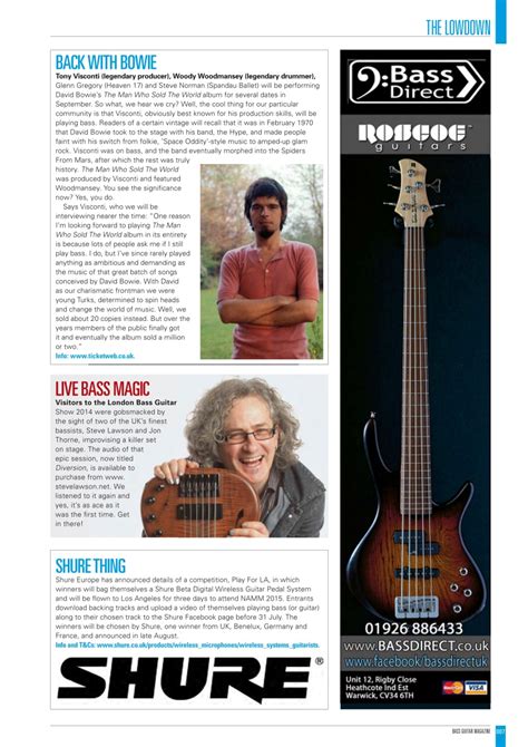 Bass Player Uk Magazine 106 July 2014 Back Issue