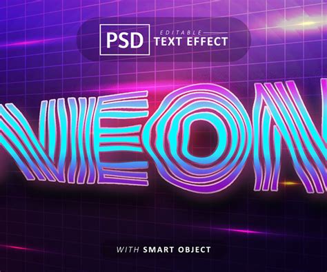 Artstation Neon Psd Fully Editable Text Effect Layer Style Psd