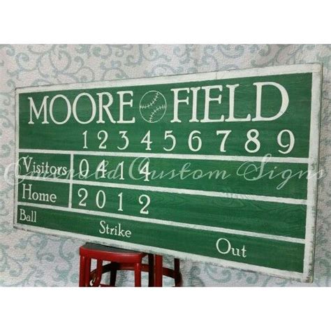 Custom Baseball Scoreboard Sign By Emerald Custom Signs On Etsy