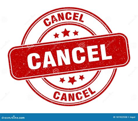 Cancel Stamp Cancel Round Grunge Sign Stock Vector Illustration Of