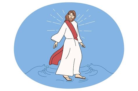 Premium Vector Jesus Christ Walking On Water
