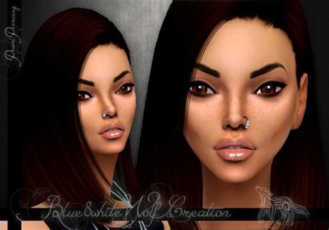 Simsworkshop 2 Nose Piercing With Pearl By Blue8white