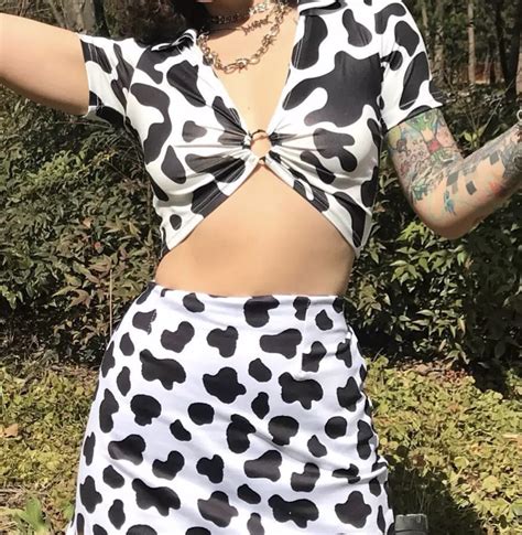 Https://wstravely.com/outfit/2 Piece Cow Print Outfit