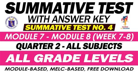 SUMMATIVE TEST With Answer Key Modules 7 8 2ND QUARTER DepEd Click
