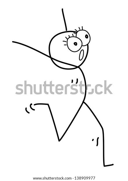 Fleeing Stickman Stock Vector Royalty Free 138909977 Shutterstock