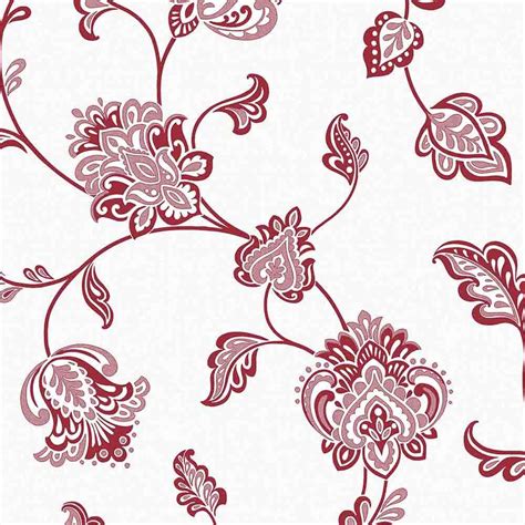 Glamour Glitter Floral Wallpaper Red White Fd40615 Wallpaper From I Love Wallpaper Uk