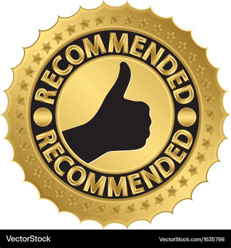 Recommended Golden Label Royalty Free Vector Image