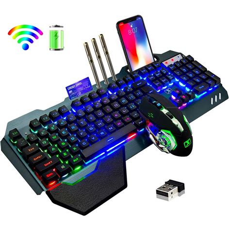 Wireless Gaming Keyboard And Mouserainbow Backlit Rechargeable