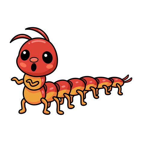 Cute Little Centipede Cartoon Character 12750659 Vector Art At Vecteezy