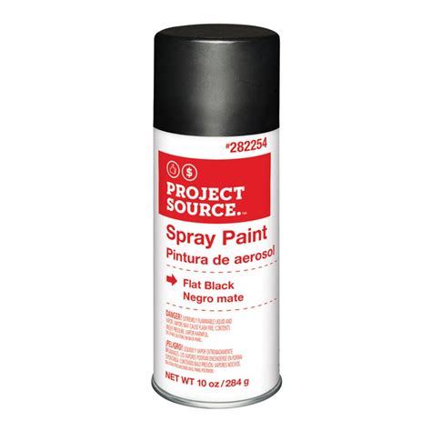 Project Source Flat Black Spray Paint Actual Net Contents 10 Oz At