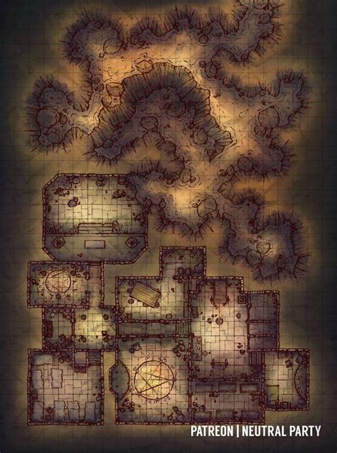 Cultist Lair Battlemaps Dungeon Maps Tabletop Rpg Maps Fantasy Map