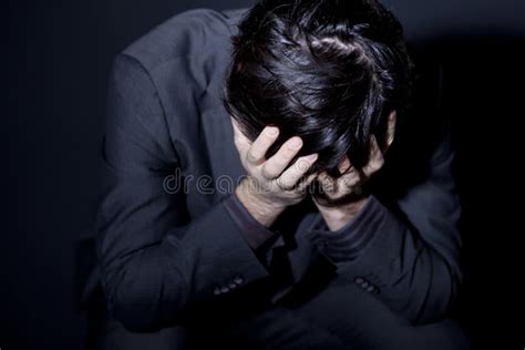 Man With Depression Stock Image Image Of Miserable Emotions 17862715