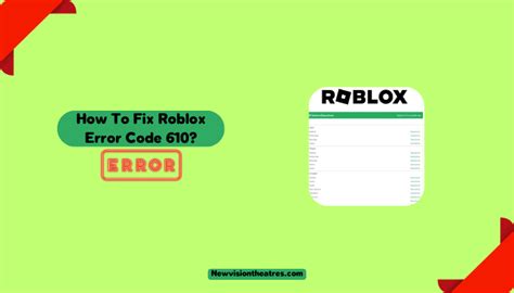 How To Fix Roblox Error Code 610