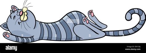 Sleeping Tabby Cat Cartoon Stock Vector Image And Art Alamy