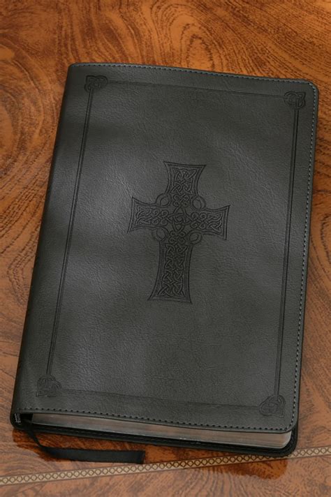 Thinline Celtic Cross Bible Charcoal Esv Celebrate Faith