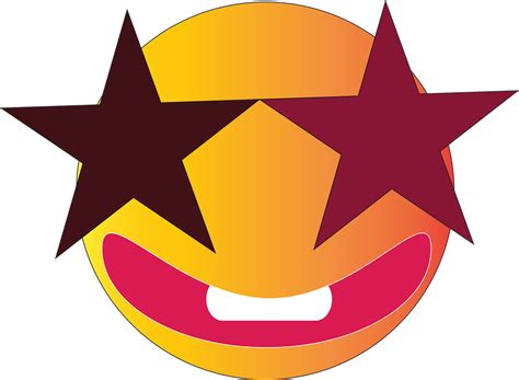 Starry Eyed Emoji Smiling Happy Free Vector Graphic On Pixabay