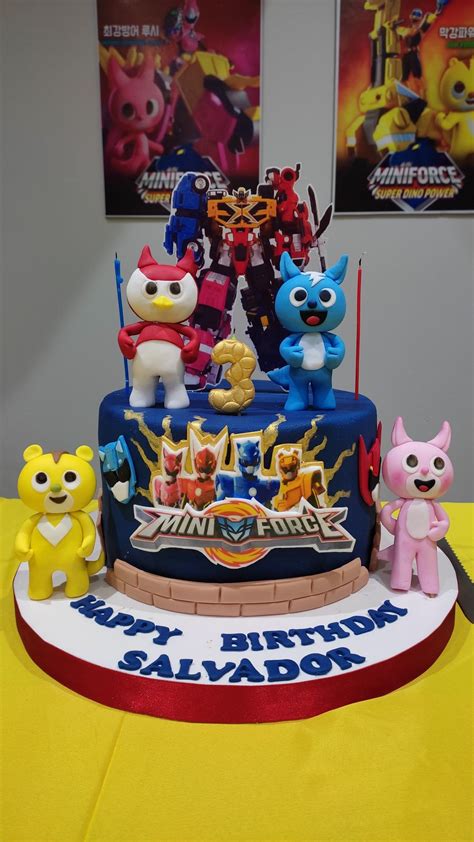 Personajes De Miniforce X En Torta Superhero Birthday Cake Leo