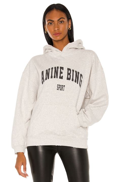 Anine Bing Sport Harvey Sweatshirt In Heather Grey Revolve