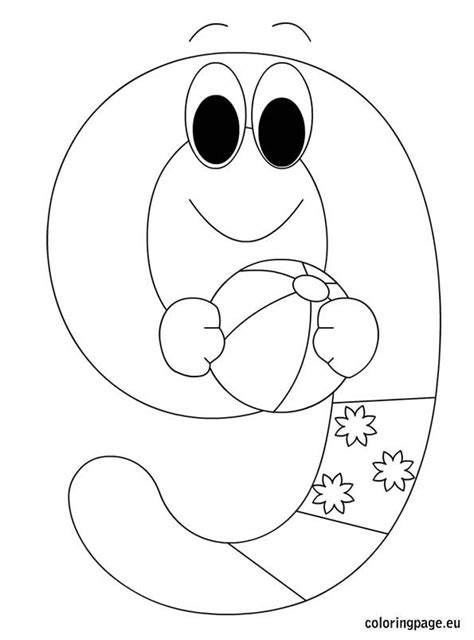 Number Nine Coloring Page Coloring Page