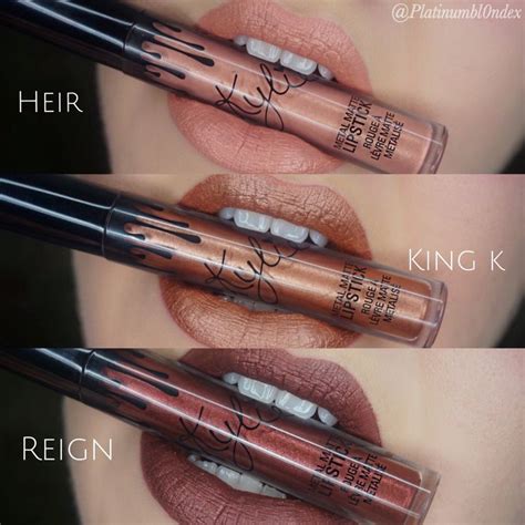 Kylie Cosmetics Metal Matte Lipstick Swatches Heir King K Reign