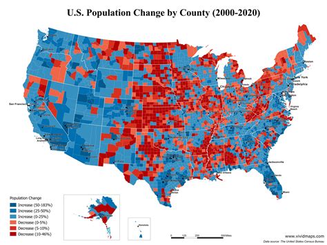 U S Population Change By County Mapped Vivid Maps