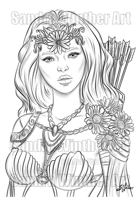Free Printable Warrior Woman Coloring Pages Gloriaroppowell