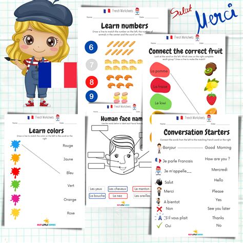 French Worksheets For Kids Busy Little Kiddies