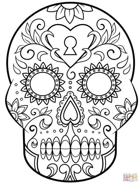 Day Of The Dead Sugar Skull Coloring Page Free Printable Coloring Pages