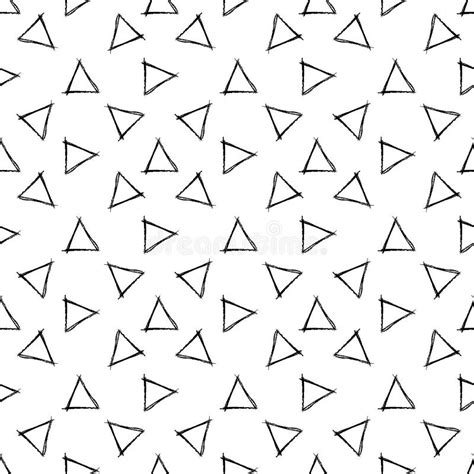 Seamless Pattern With Hand Drawn Triangles Stock Vector Illustration