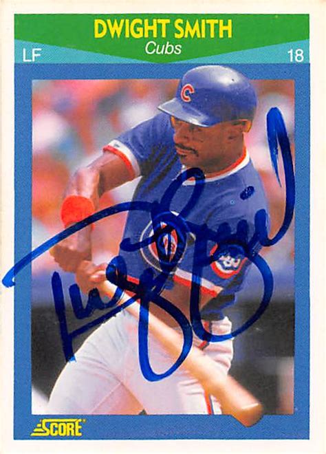 Dwight Smith Autographed Baseball Card Chicago Cubs 1990 Score 4