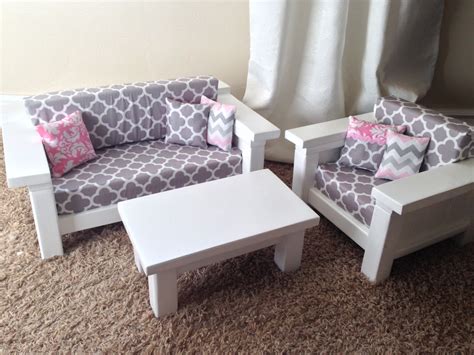 American Girl Furniture. 3 pc Living room set: Couch Chair