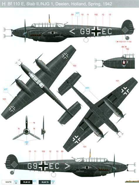 Here Is Messerschmitt Bf 110E Holland 1941 Color Profile And Paint